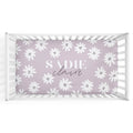 Purple Daisy Personalized Crib Sheet